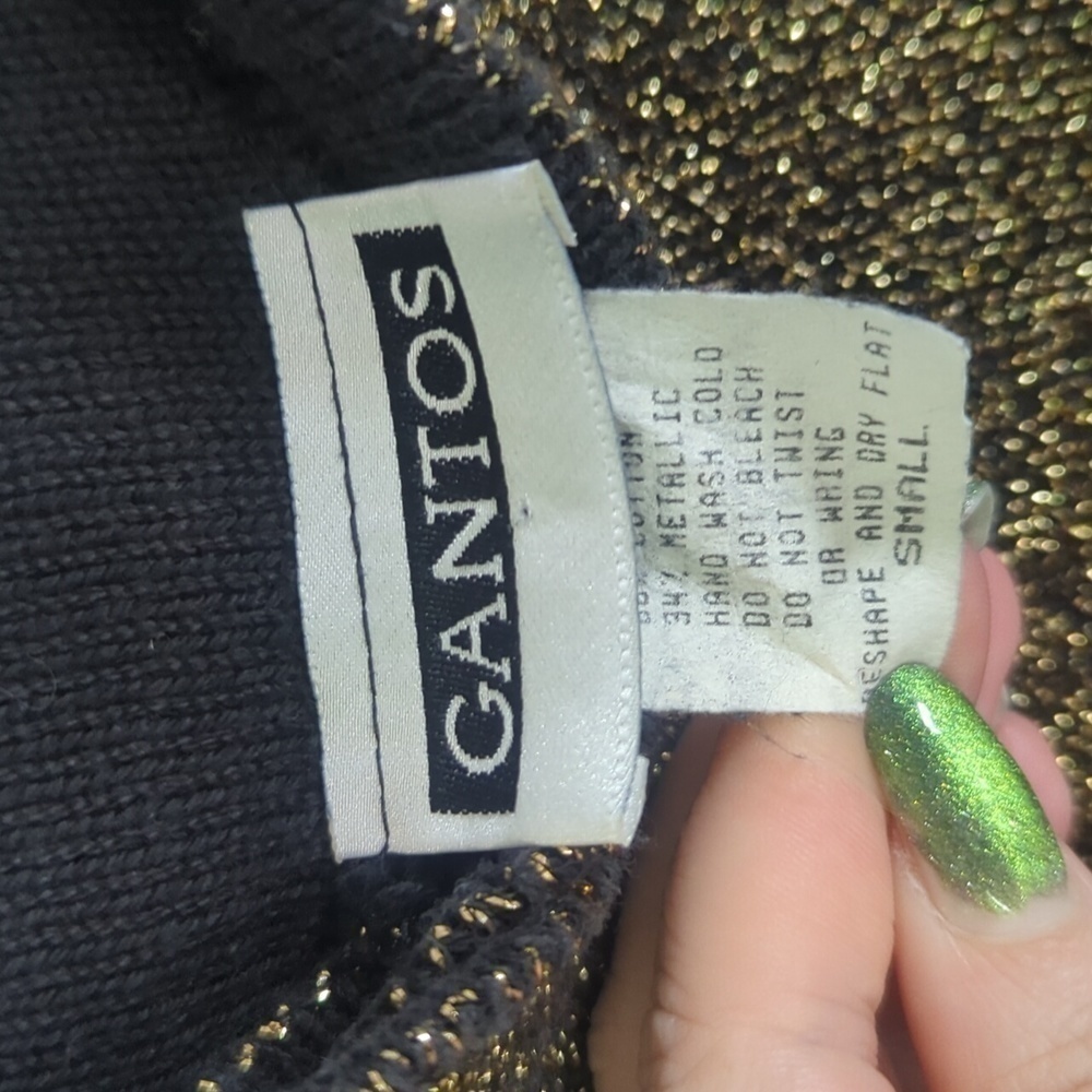 EUC Vintage 90s Y2K Golden Glitter Tantos Sweater Dress sz S Unbelievable! - Picture 5 of 5
